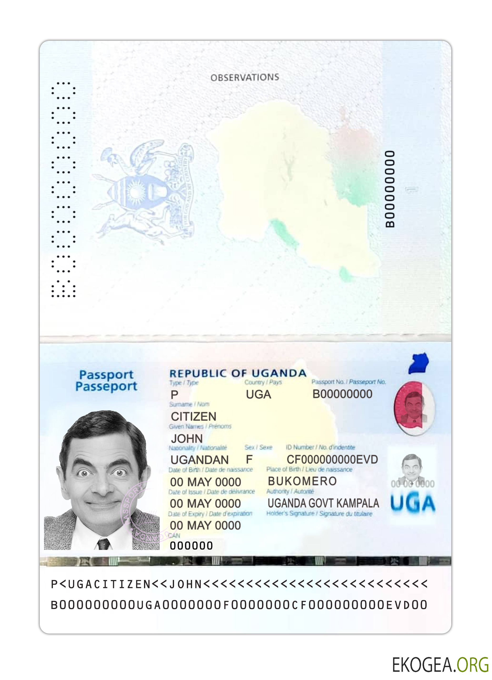 Passeport ougandais 2023 présent